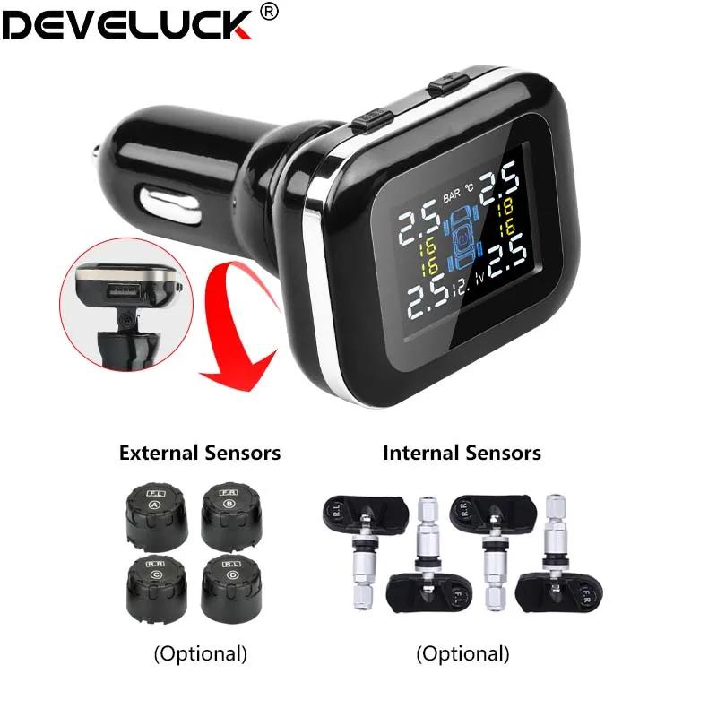 Develuck Ʈ ī TPMS ÷ ޱ   Ÿ̾ з ͸ ý, USB ÷  IP68   